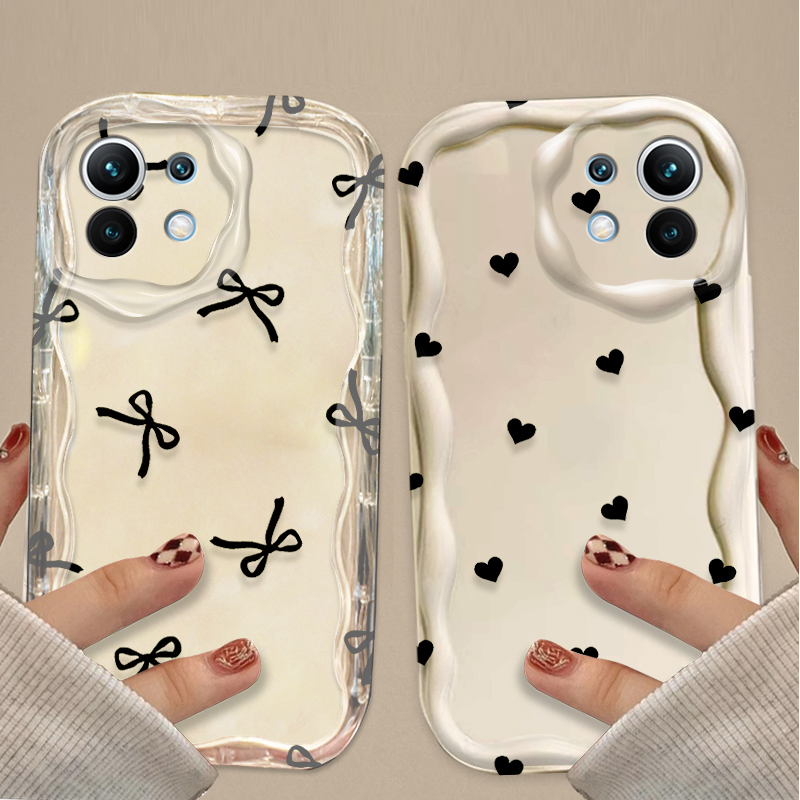 Phone Cases Xiaomi - Custodia Nera con Fiocco e Cuore