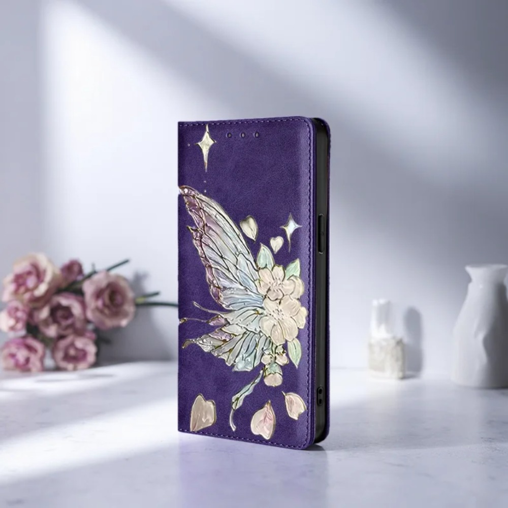 Phone Cases Samsung S25 Fe - Custodia a Portafoglio Magnetica in Pelle
